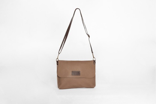 Sac bandoulière en cuir beige modèle 20223B