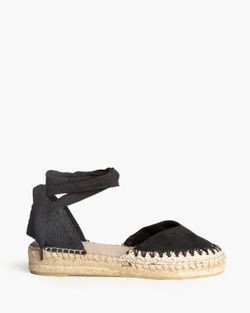 Espadrille compensée basse noire Corina modèle M5420