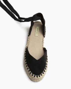Espadrille compensée basse noire Corina modèle M5420