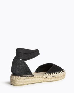 Espadrille compensée basse noire Corina modèle M5420