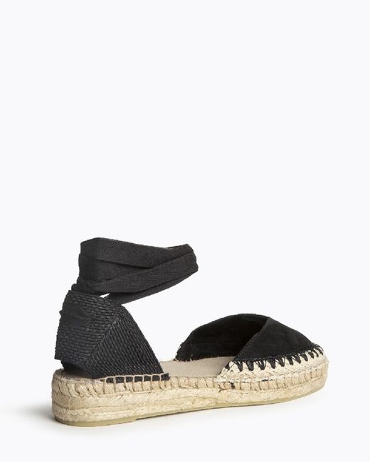 Espadrille compensée basse noire Corina modèle M5420