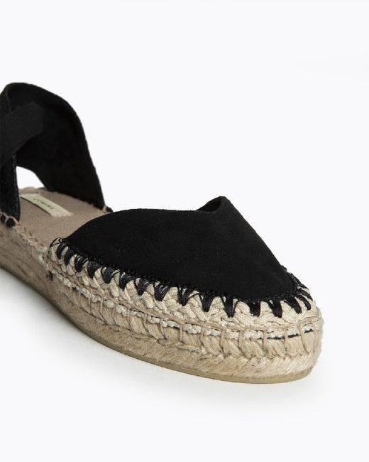 Espadrille compensée basse noire Corina modèle M5420