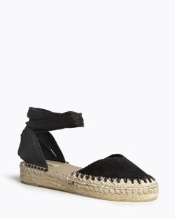 Espadrille compensée basse noire Corina modèle M5420