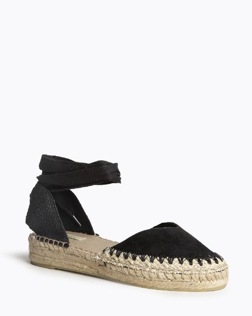 Espadrille compensée basse noire Corina modèle M5420