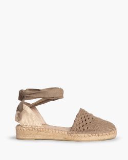 Espadrille plate Corina avec semelle en jute Couleur Taupe Modèle M4321