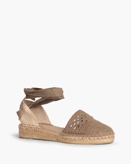 Espadrille plate Corina avec semelle en jute Couleur Taupe Modèle M4321