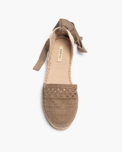 Espadrille plate Corina avec semelle en jute Couleur Taupe Modèle M4321