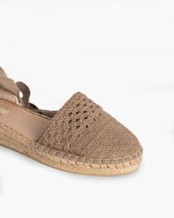 Espadrille plate Corina avec semelle en jute Couleur Taupe Modèle M4321