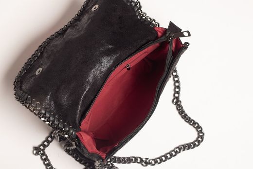 Sac à bandoulière à chaîne en cuir noir