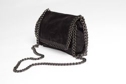 Sac à bandoulière à chaîne en cuir noir