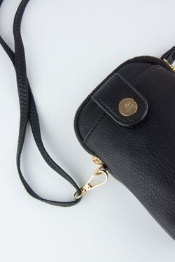 Mini sac à bandoulière noir pour téléphone portable