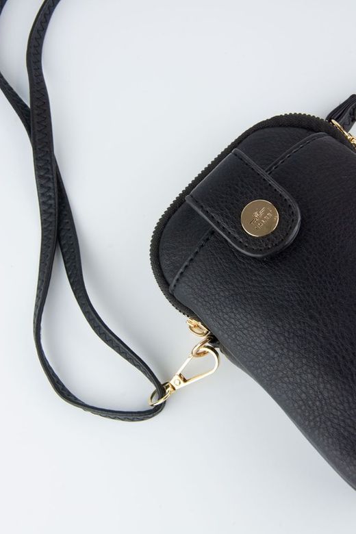 Mini sac à bandoulière noir pour téléphone portable