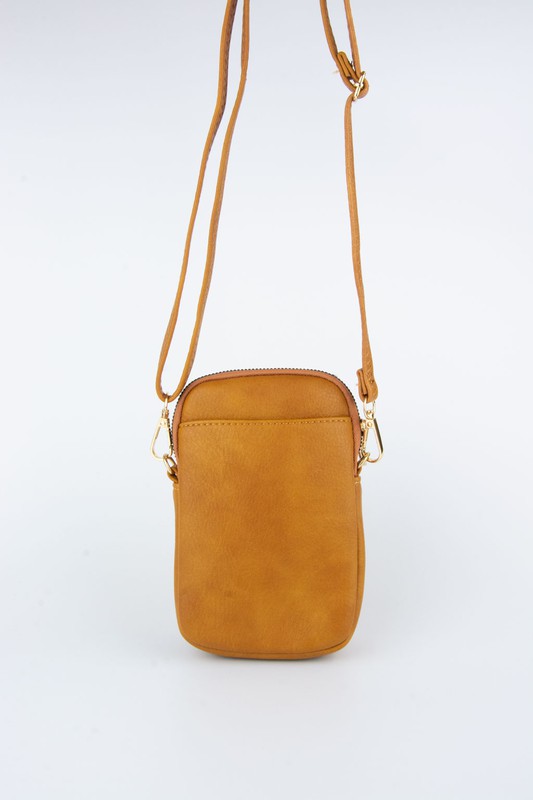 Bolso pequeño de piel doble cadena de color camel modelo Lupo — Oliva bags  & shoes