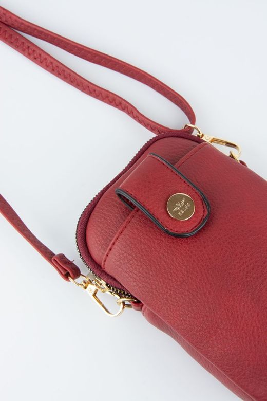 Bolso bandolera tamaño mini para móvil de color rojo