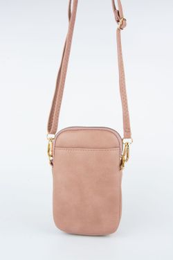 Bolso bandolera tamaño mini para móvil de color rosa