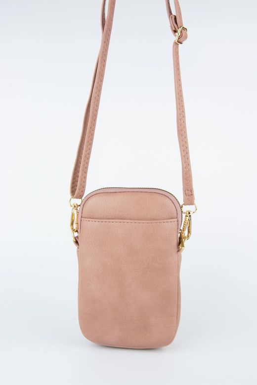 Bolso bandolera tamaño mini para móvil de color rosa