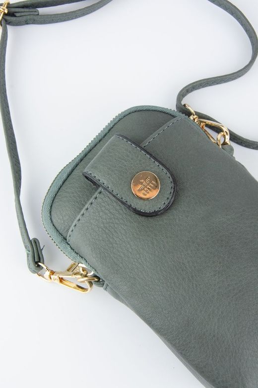 Mini sac à bandoulière vert pour mobile