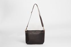 Sac bandoulière en cuir noir modèle 20223N