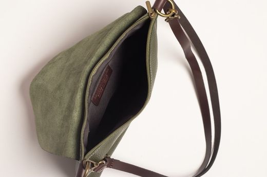 Sac bandoulière en cuir vert modèle 20223V