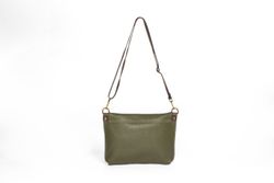 Sac bandoulière en cuir vert modèle 20223V