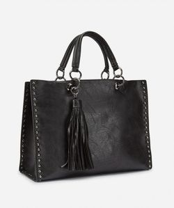 Bolso shopper tachuelas color negro