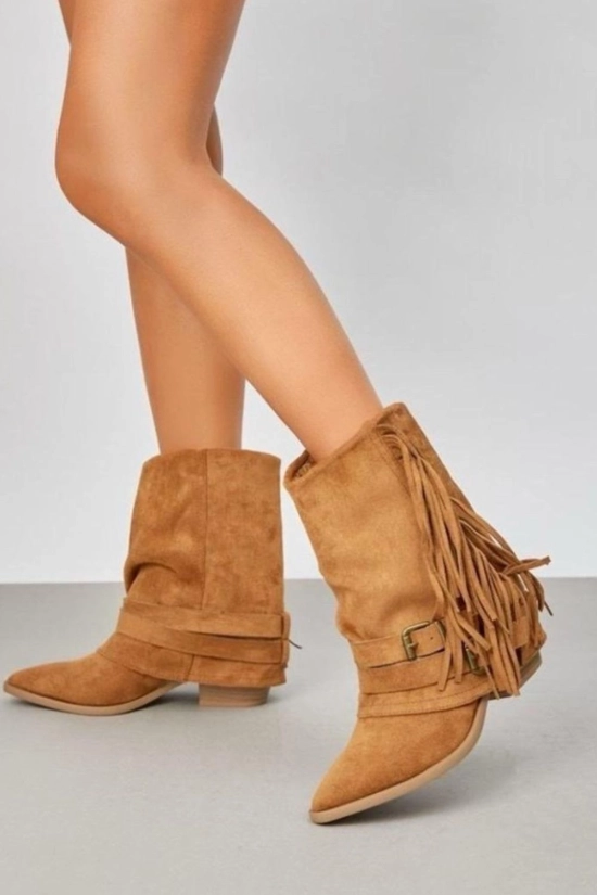 Botín India Flecos Camel 36