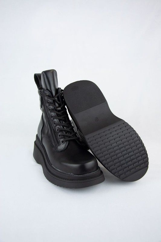 Botas militares con doble cremallera y cordones modelo AUSTRIA — Oliva bags  \u0026 shoes