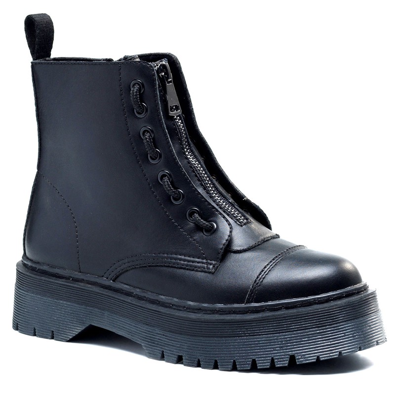 Botas militares negras con plataforma — shoes