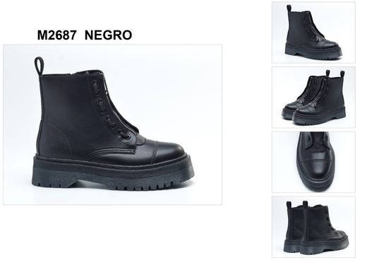 Botas militares negras con plataforma