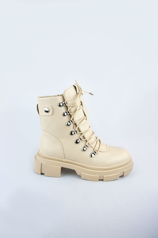 Botines militares de beige — Oliva bags & shoes