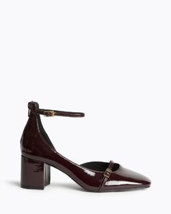 Mary Jane en cuir verni bordeaux avec talon Corina, modèle M5750