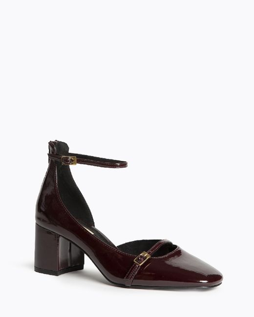 Mary Jane en cuir verni bordeaux avec talon Corina, modèle M5750