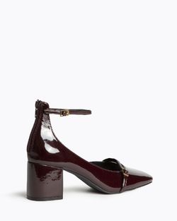 Mary Jane en cuir verni bordeaux avec talon Corina, modèle M5750