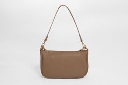 Petit Sac en Cuir Détail Chaîne Beige