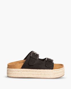 Sandale plateforme en jute noir de la marque Corina modèle M4395