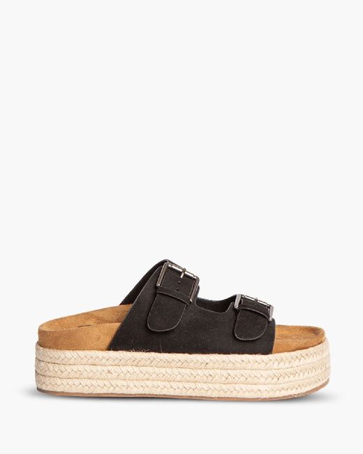 Sandalia de plataforma en Yute de color Negro de la marca Corina modelo M4395