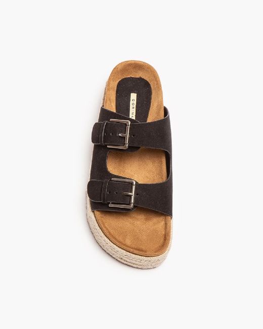 Sandale plateforme en jute noir de la marque Corina modèle M4395