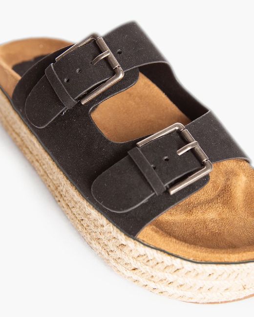 Sandale plateforme en jute noir de la marque Corina modèle M4395