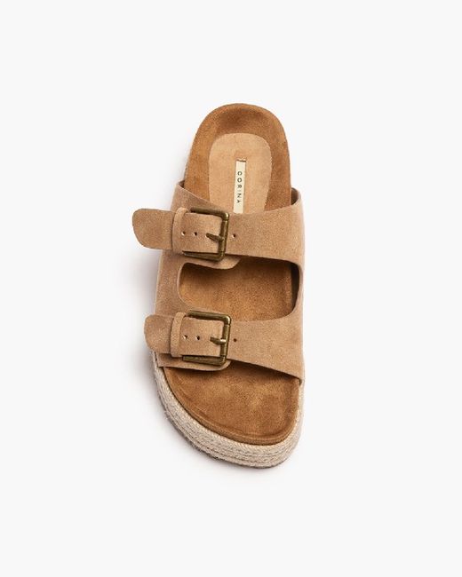 Sandale plateforme en jute camel de la marque Corina modèle M4395