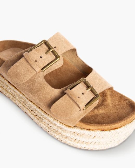 Sandale plateforme en jute camel de la marque Corina modèle M4395