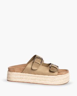 Sandale plateforme en jute taupe de la marque Corina modèle M4395