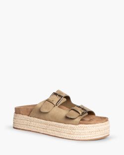 Sandale plateforme en jute taupe de la marque Corina modèle M4395