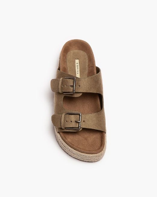 Sandale plateforme en jute taupe de la marque Corina modèle M4395