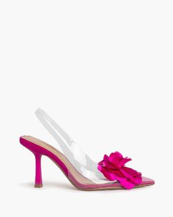 Sandale Slingback à Talon Haut avec Coupe Vinyle de la marque Corina Modèle M4207 Couleur Fuchsia