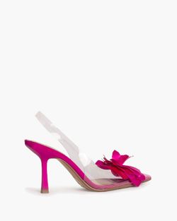 Sandale Slingback à Talon Haut avec Coupe Vinyle de la marque Corina Modèle M4207 Couleur Fuchsia