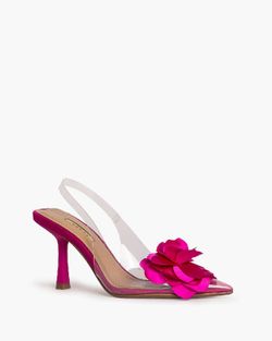 Sandale Slingback à Talon Haut avec Coupe Vinyle de la marque Corina Modèle M4207 Couleur Fuchsia