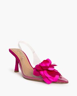 Sandale Slingback à Talon Haut avec Coupe Vinyle de la marque Corina Modèle M4207 Couleur Fuchsia