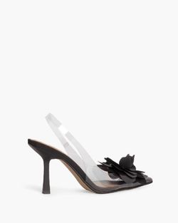 Sandalia de Tacón Alto Destalonado con Corte Vinilo de la marca Corina Modelo M4207 Color Negro