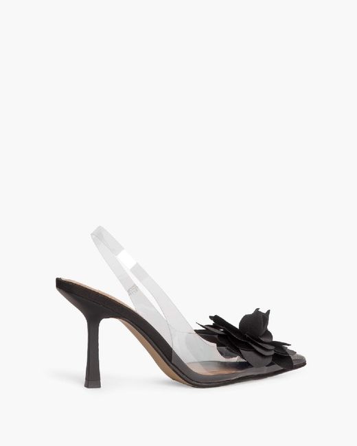 Sandalia de Tacón Alto Destalonado con Corte Vinilo de la marca Corina Modelo M4207 Color Negro