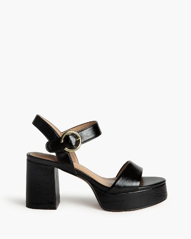 Sandalia Tacón Ancho y Plataforma Negro Corina Modelo M5360 36